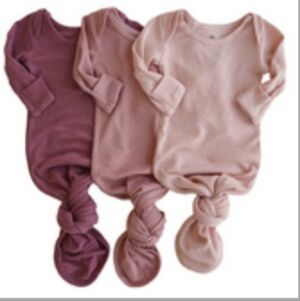 Caden Lane Bamboo Waffle Newborn Baby Knot Gown 3 Pack